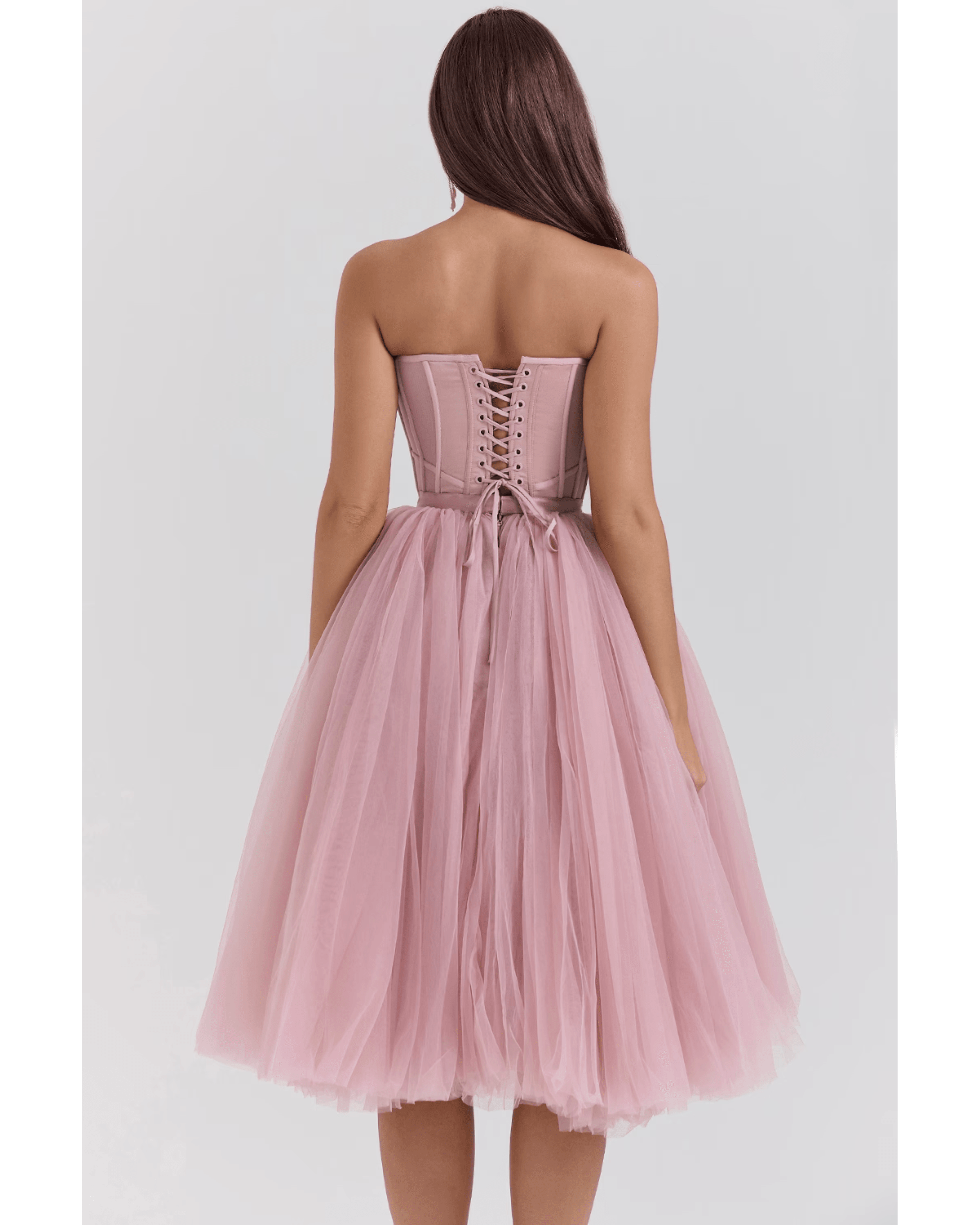 Darling French Rose Tulle Midi Dress - Endless - UAE Rental and Resale for Women's Fashion