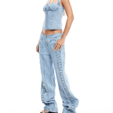 Daydream Tie Up Jeans - Endless - UAE Rental and Resale for Women's Fashion