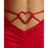 Demelza Long Sleeve Sweetheart Neckline Mini Dress in Fire Red - Endless - UAE Rental and Resale for Women's Fashion