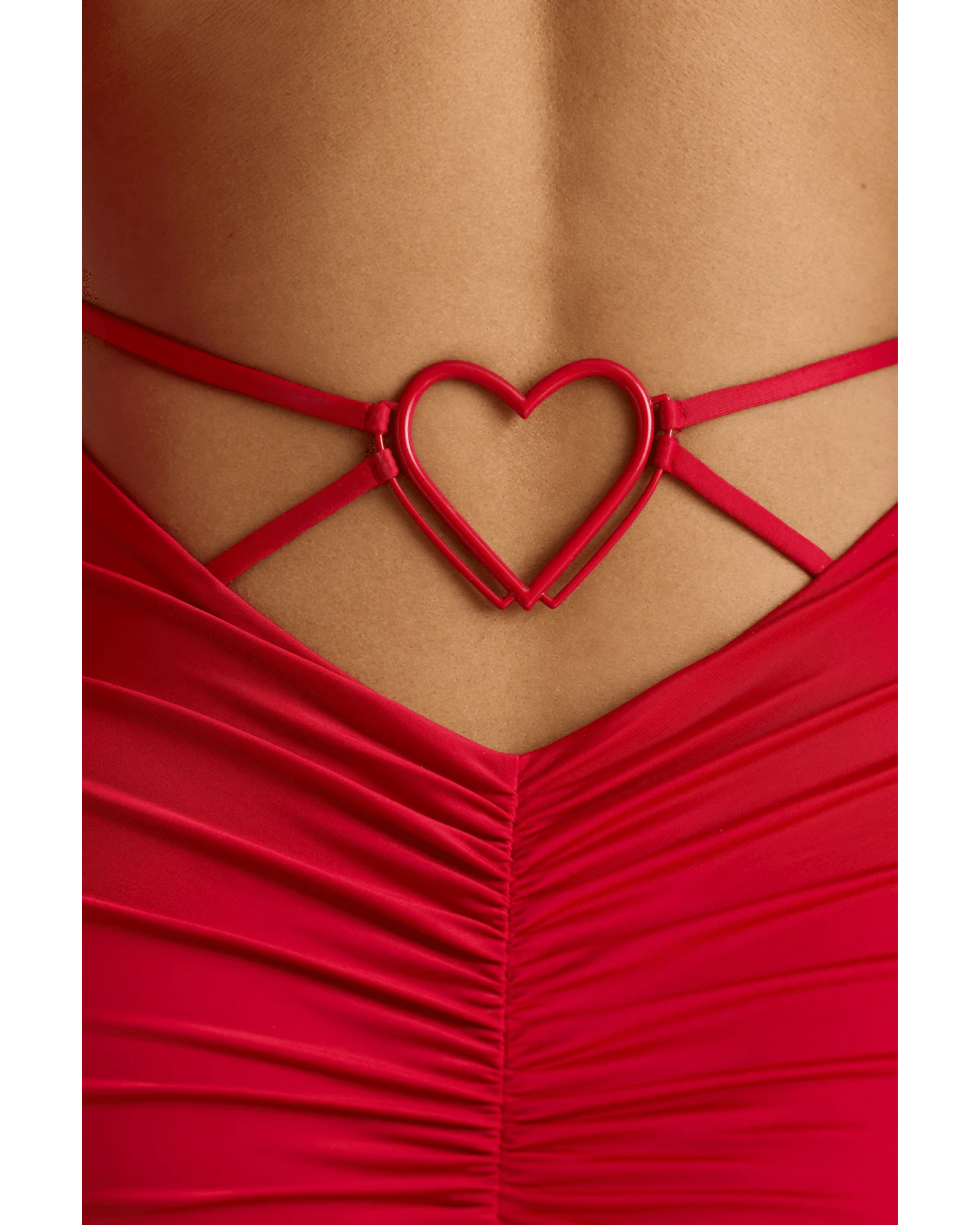 Demelza Long Sleeve Sweetheart Neckline Mini Dress in Fire Red - Endless - UAE Rental and Resale for Women's Fashion