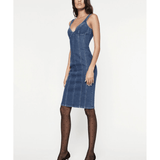 Denim Panneled Midi Dress - Endless - UAE Rental and Resale for Women's Fashion