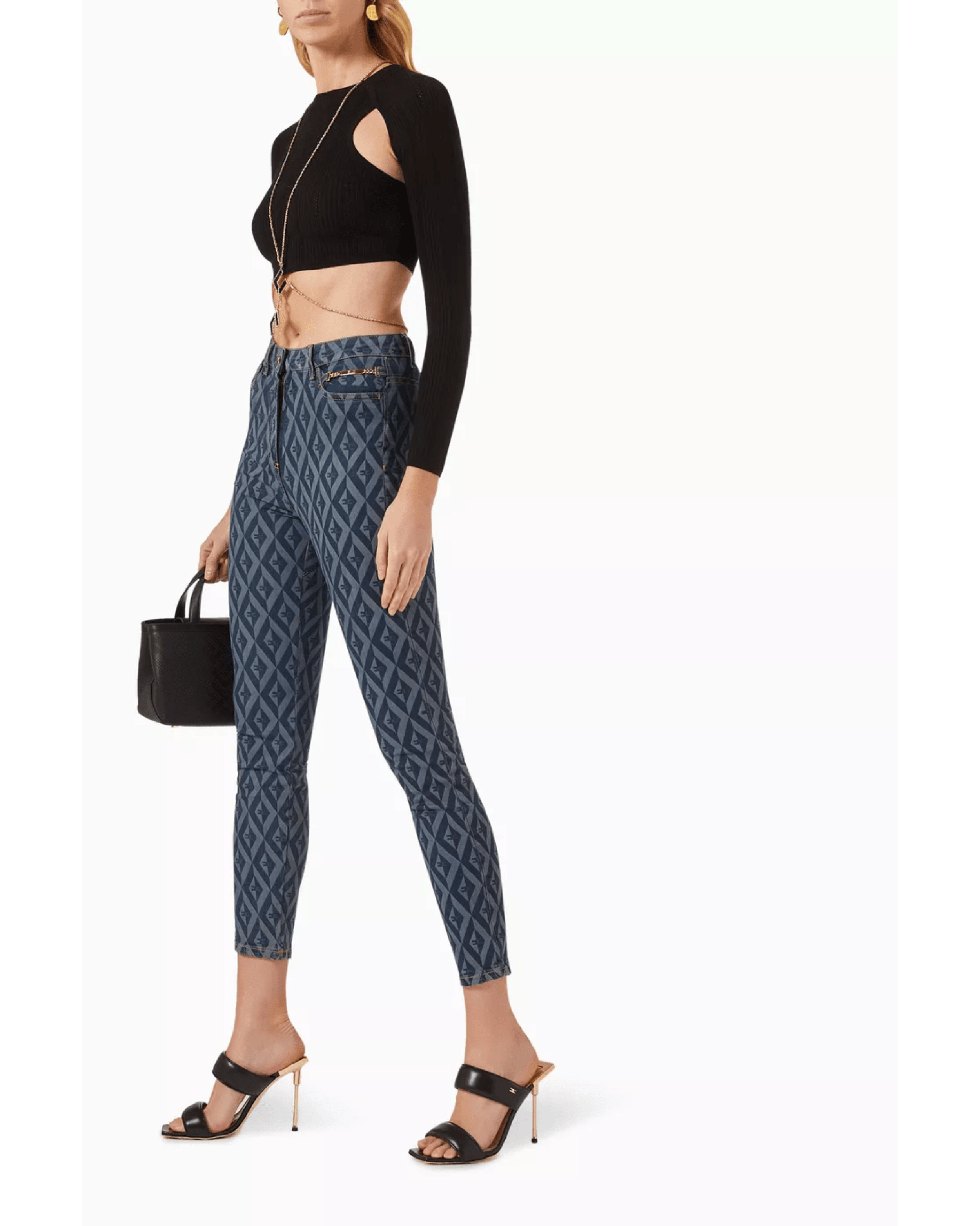 Diamond-print Skinny Jeans - Endless - UAE Rental and Resale for Women's Fashion