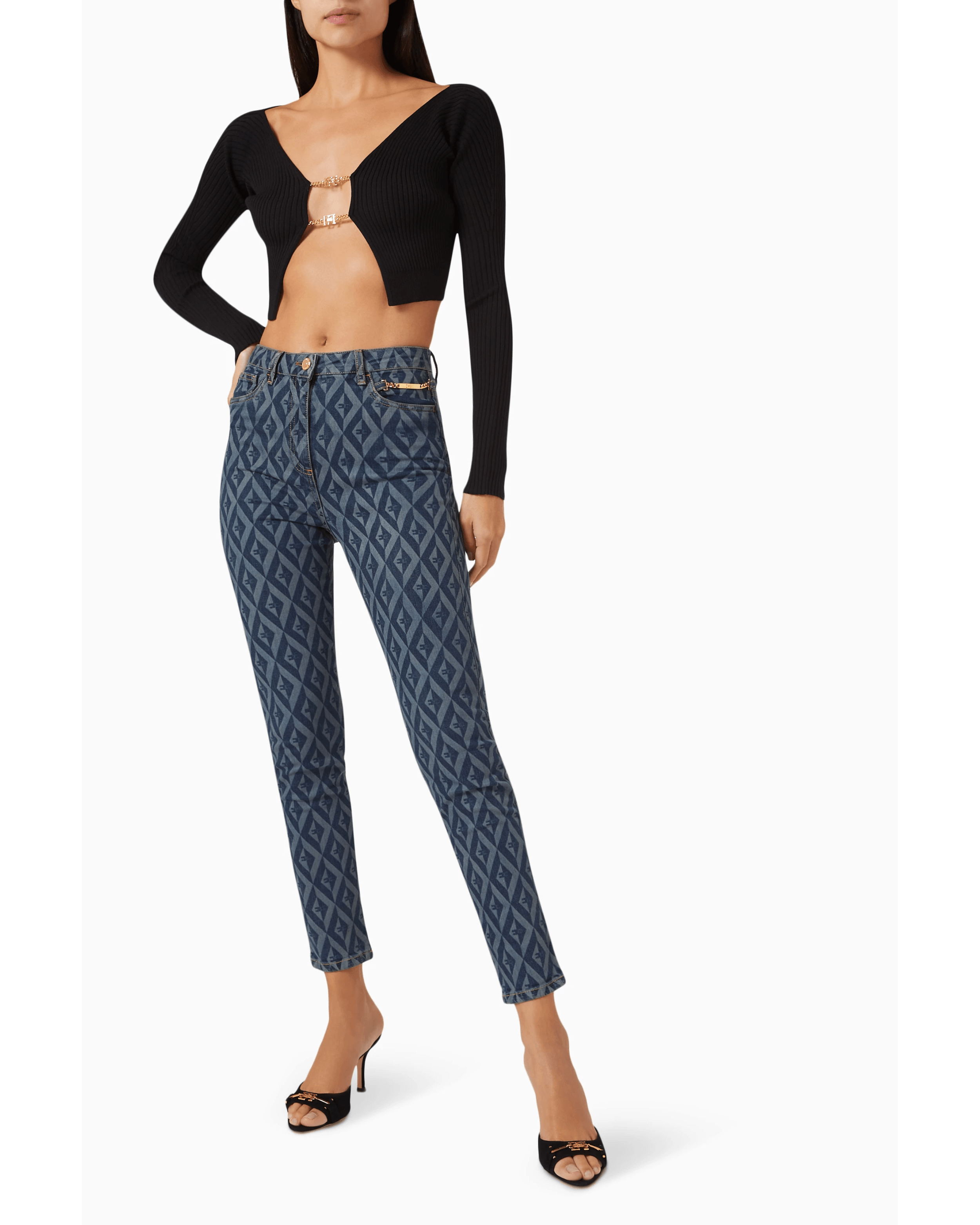 Diamond-print Skinny Jeans - Endless - UAE Rental and Resale for Women's Fashion