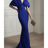 Dina Royal Blue Crepe And Taffeta Dress - Endless - UAE Rental and Resale for Women's Fashion