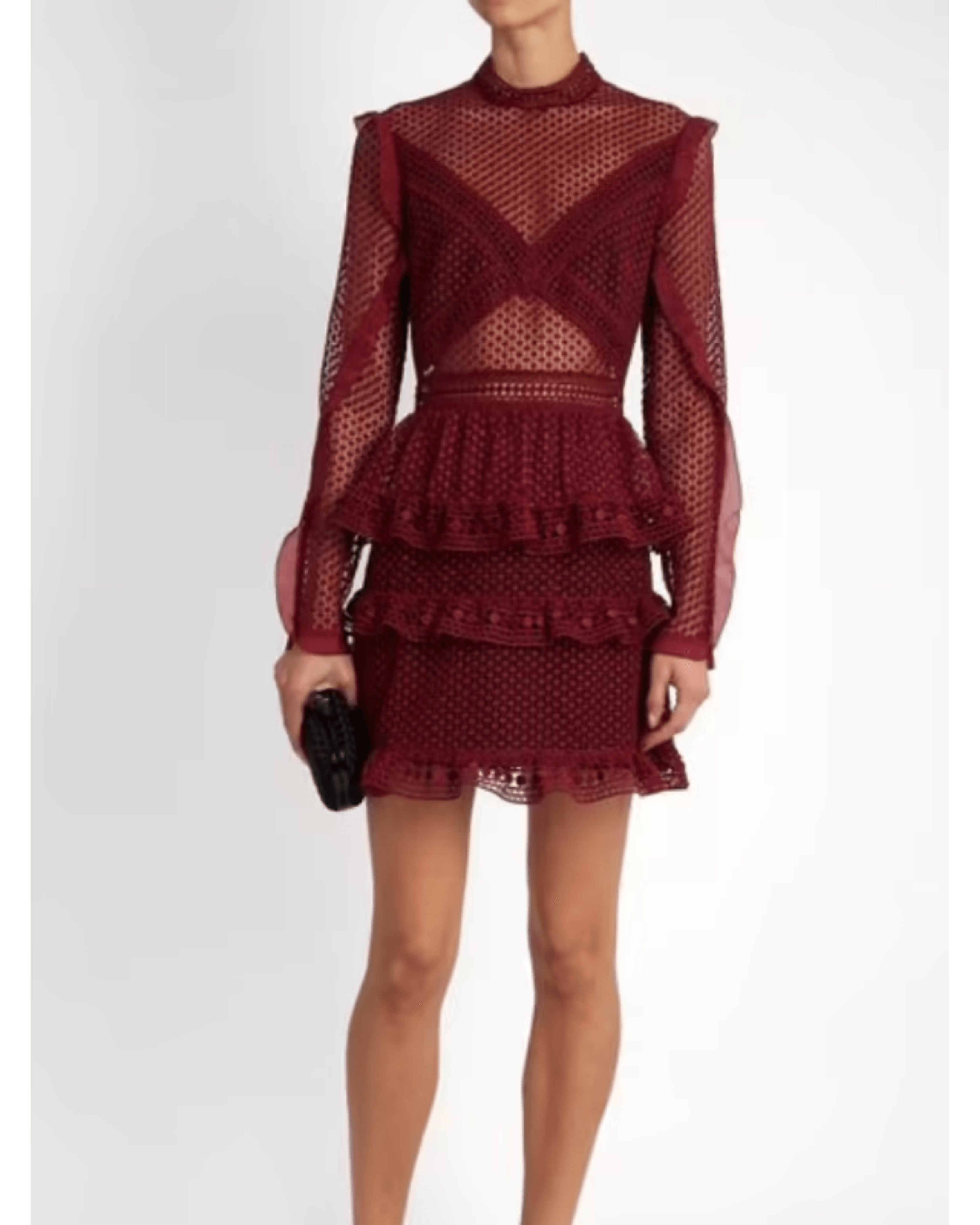 Dot Mesh Tiered Mini Dress - Endless - UAE Rental and Resale for Women's Fashion