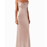 Draped Cowl Maxi Dress in Metallic-jersey - Endless - UAE Rental and Resale for Women's Fashion