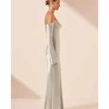 La Lune Off Shoulder Tie Maxi Dress