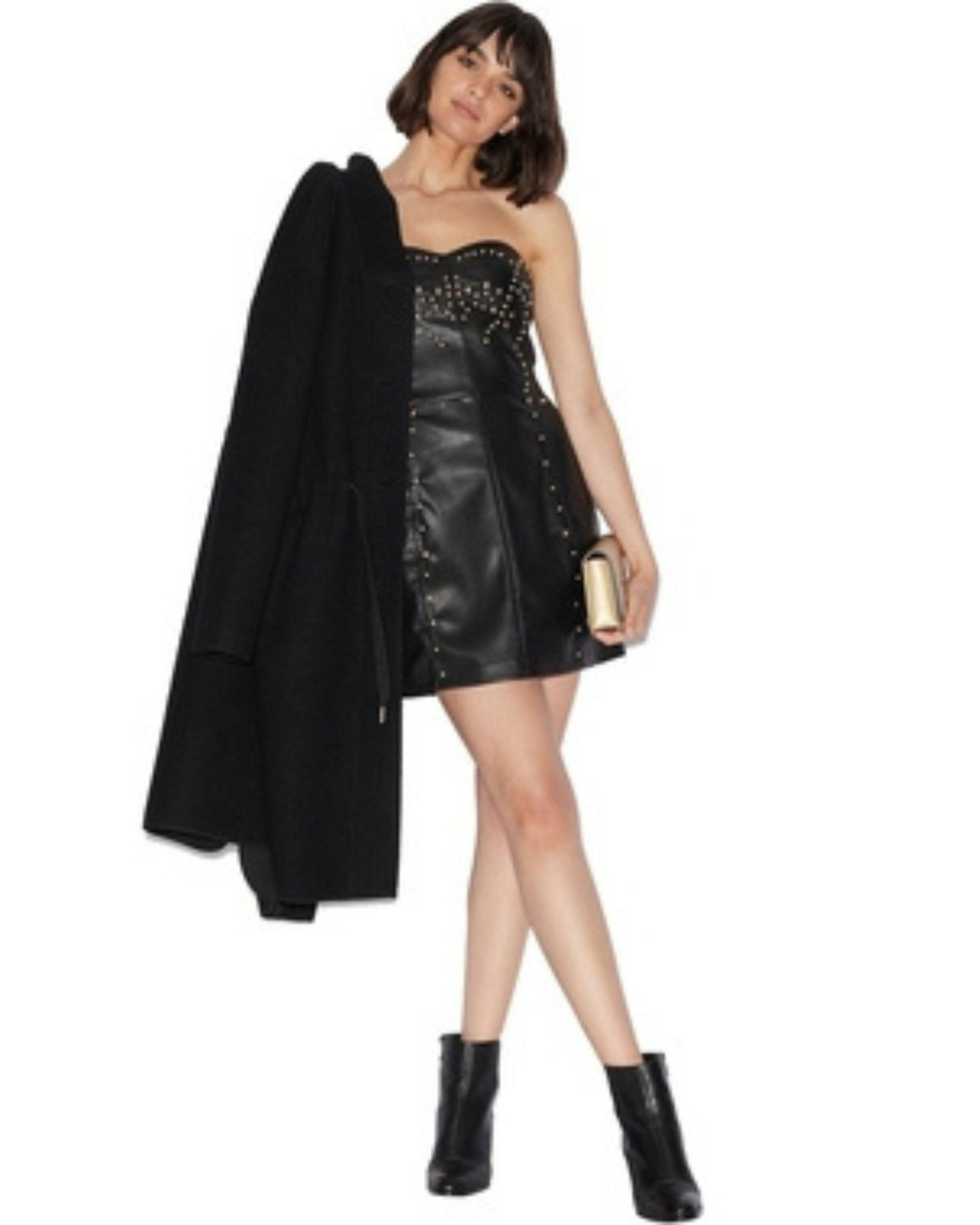 Eco Leather Studded Dress - Endless - UAE Rental and Resale for Women's Fashion