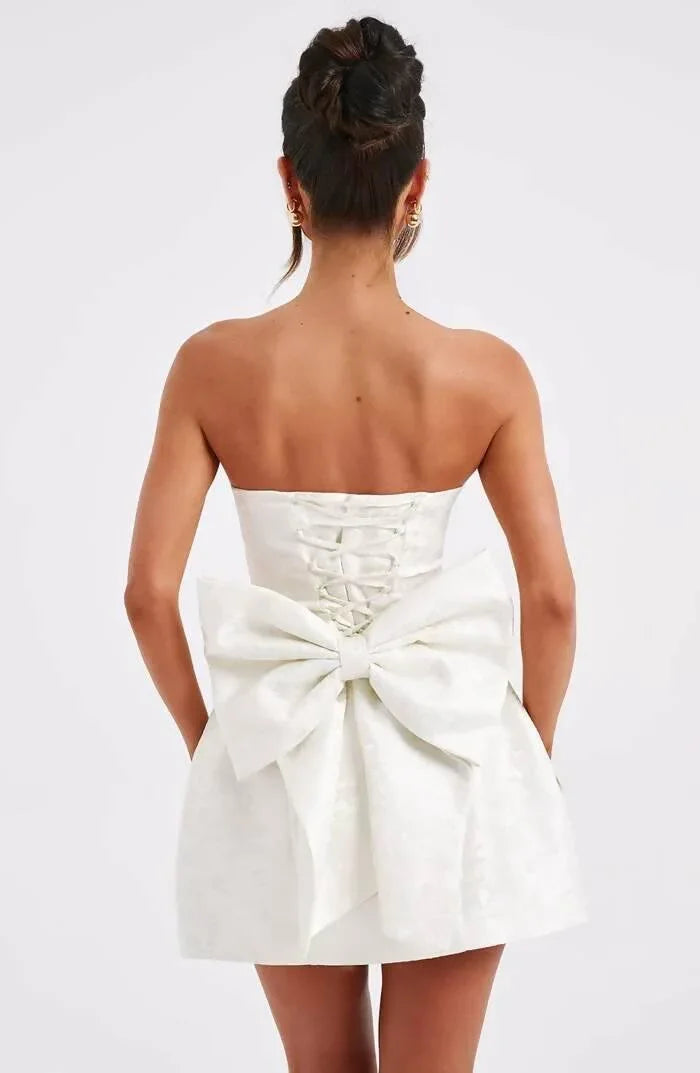 Elenora Mini Dress in Ivory - Endless - UAE Rental and Resale for Women's Fashion