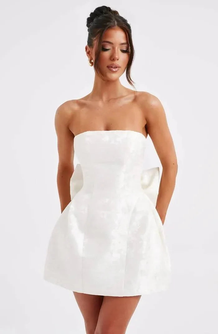 Elenora Mini Dress in Ivory - Endless - UAE Rental and Resale for Women's Fashion