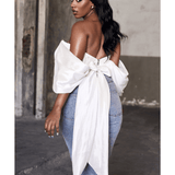 Elisetta Ivory Satin Plunge Off Shoulder Bustier - Endless - UAE Rental and Resale for Women's Fashion