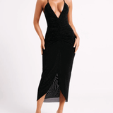 Emeraude Diamonte Ruched Midi Dress - Endless - UAE Rental and Resale for Women's Fashion
