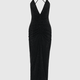Emeraude Diamonte Ruched Midi Dress - Endless - UAE Rental and Resale for Women's Fashion