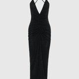 Emeraude Diamonte Ruched Midi Dress - Endless - UAE Rental and Resale for Women's Fashion
