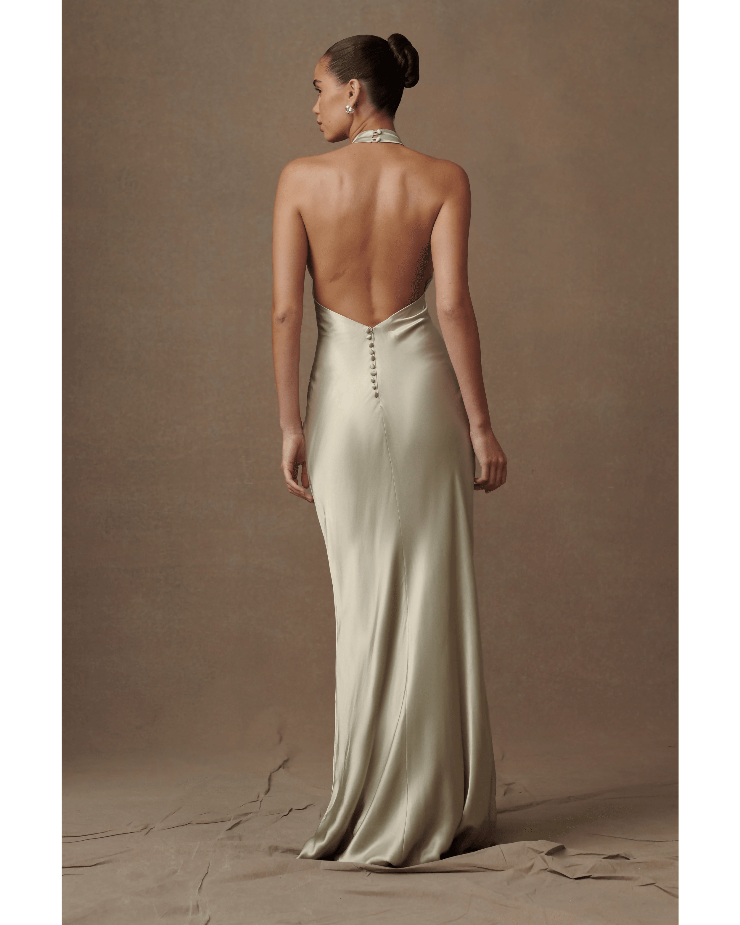 Esther Iridescent Satin Cowl Maxi Dress - Endless - UAE Rental and Resale for Women's Fashion