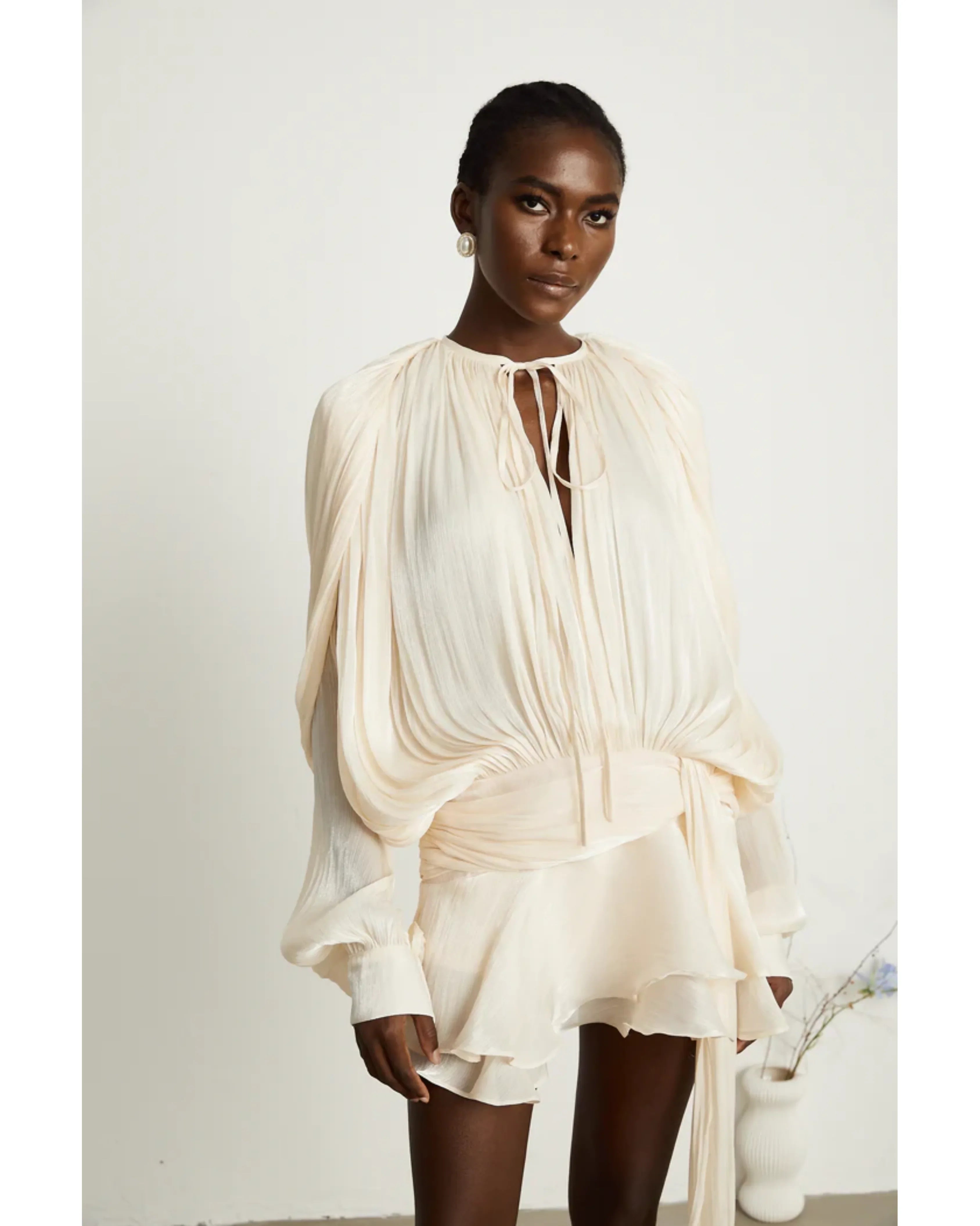Eugénie Fully-pleated Ruffled Mini Dress - Endless - UAE Rental and Resale for Women's Fashion