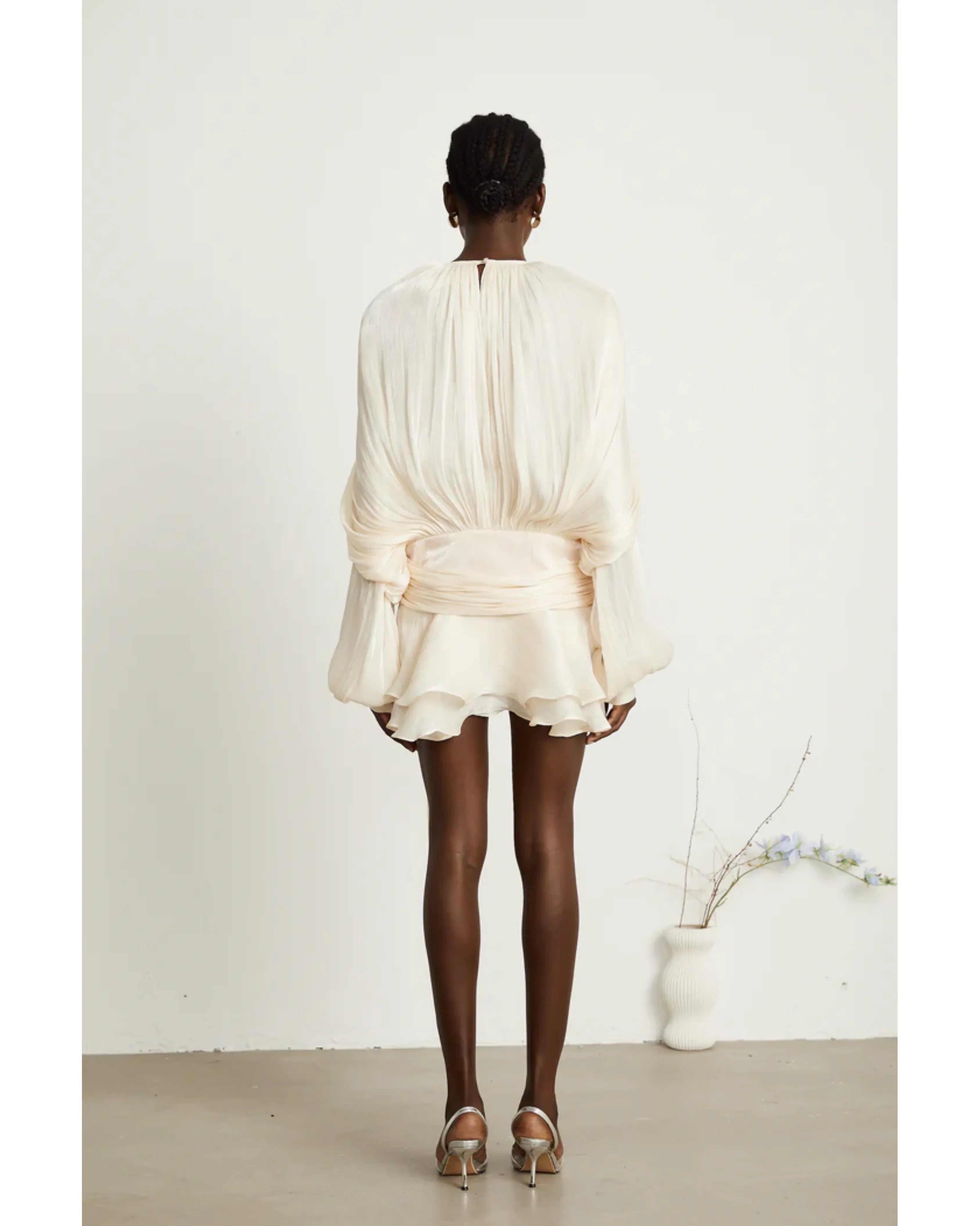 Eugénie Fully-pleated Ruffled Mini Dress - Endless - UAE Rental and Resale for Women's Fashion