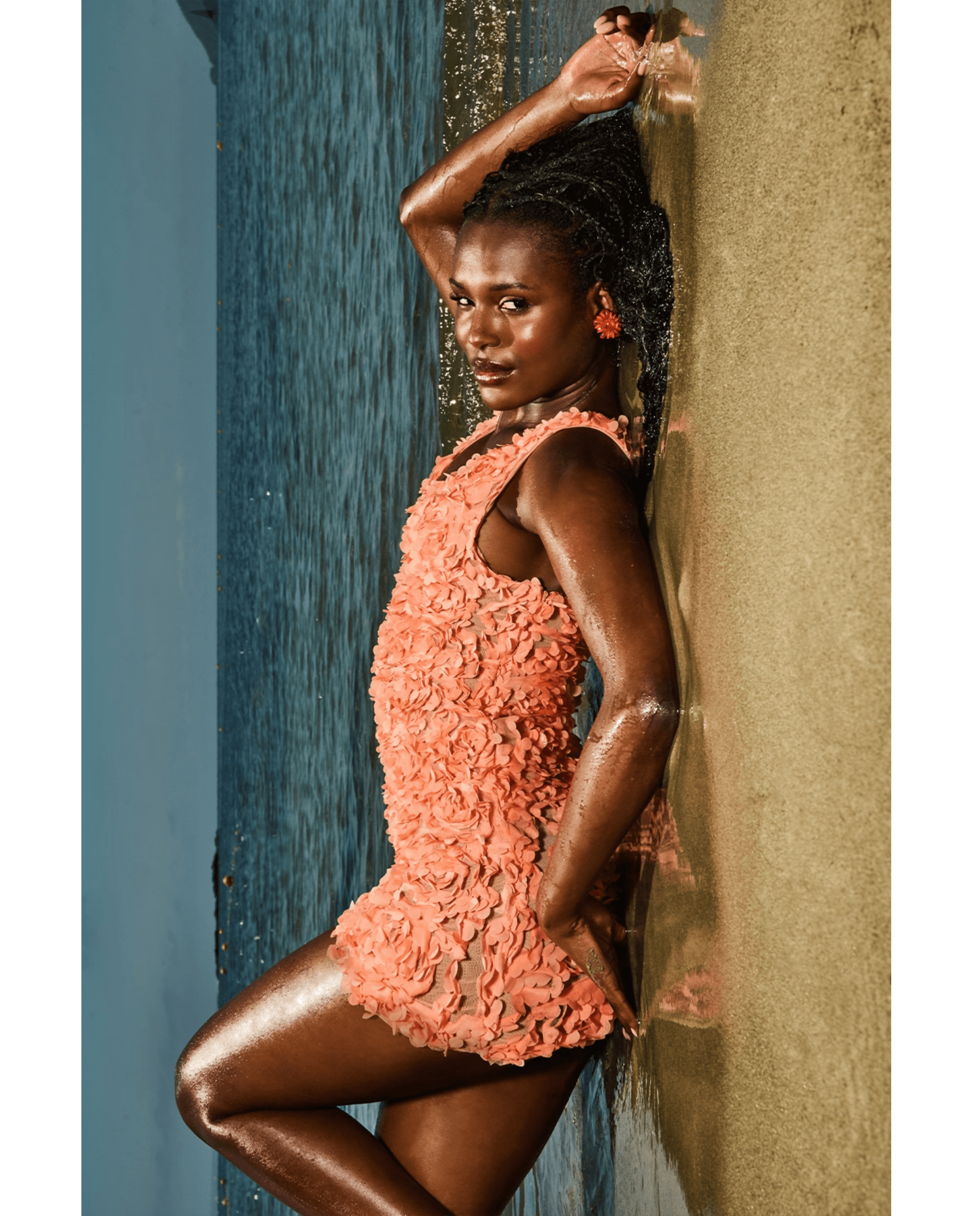 Faena Sorbet Plunge Floral Applique Mini Dress - Endless - UAE Rental and Resale for Women's Fashion