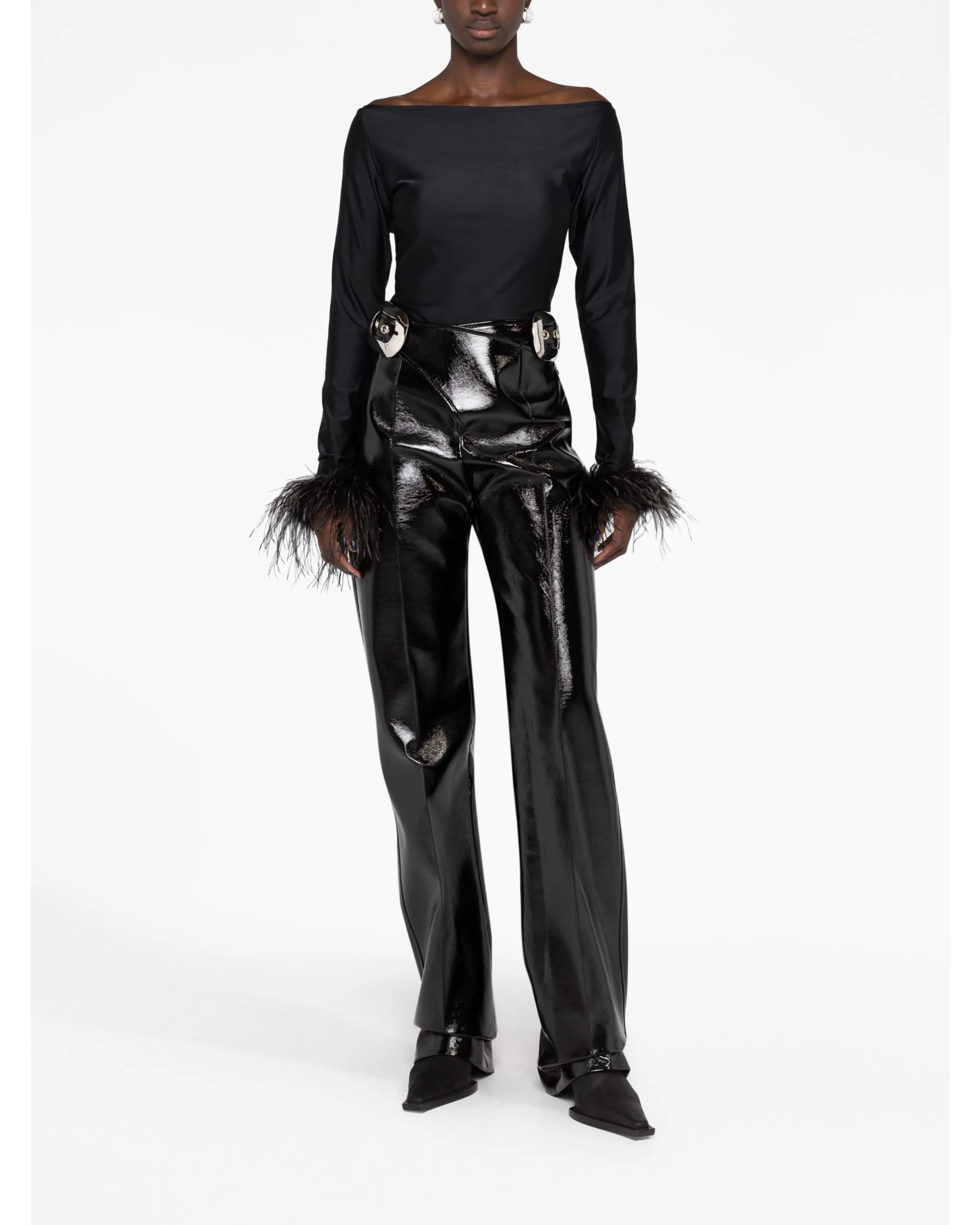 Feather-cuffs Long Sleeve Top - Endless - UAE Rental and Resale for Women's Fashion