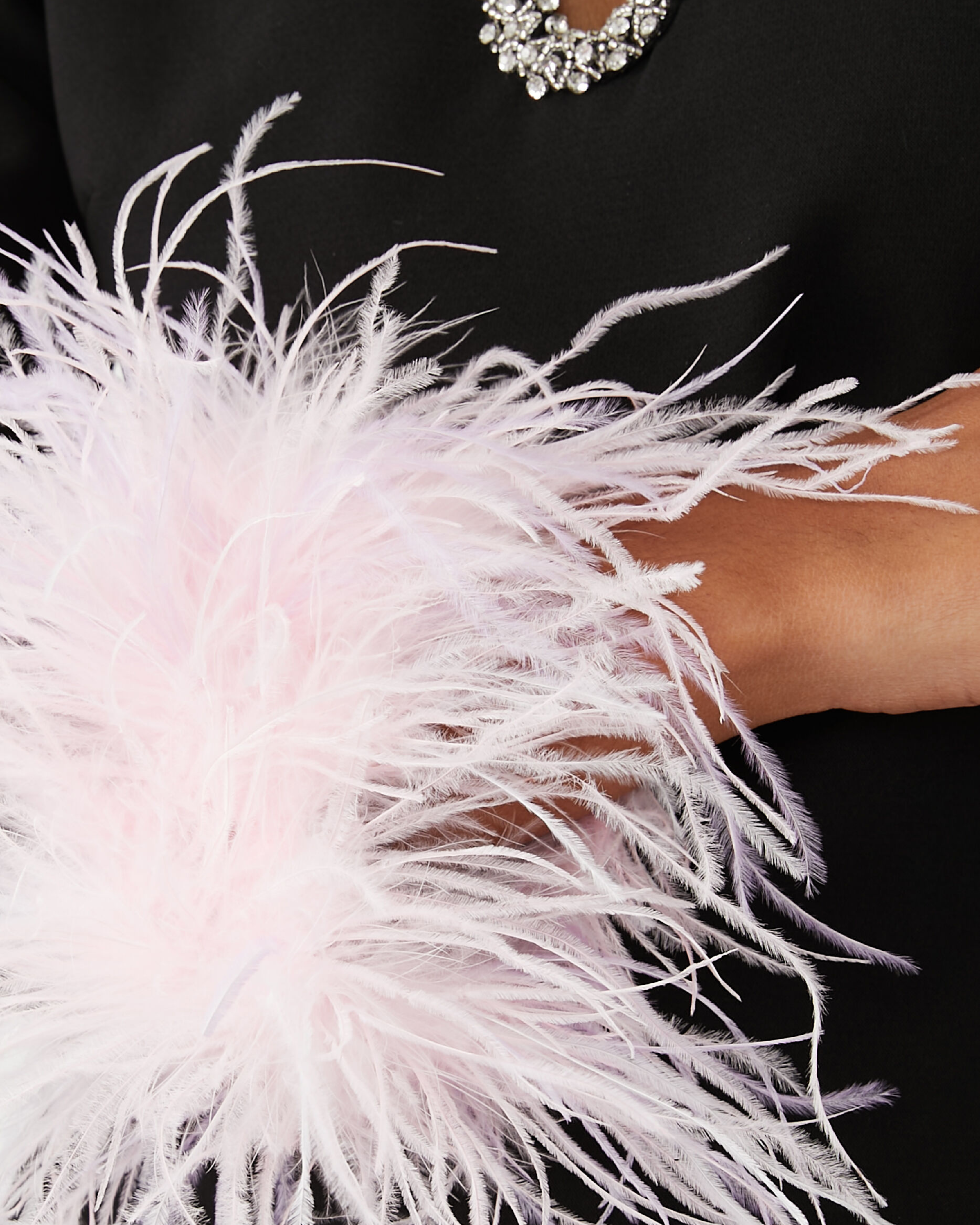 Feather-trimmed Mini Dress in Crepe - Endless - UAE Rental and Resale for Women's Fashion