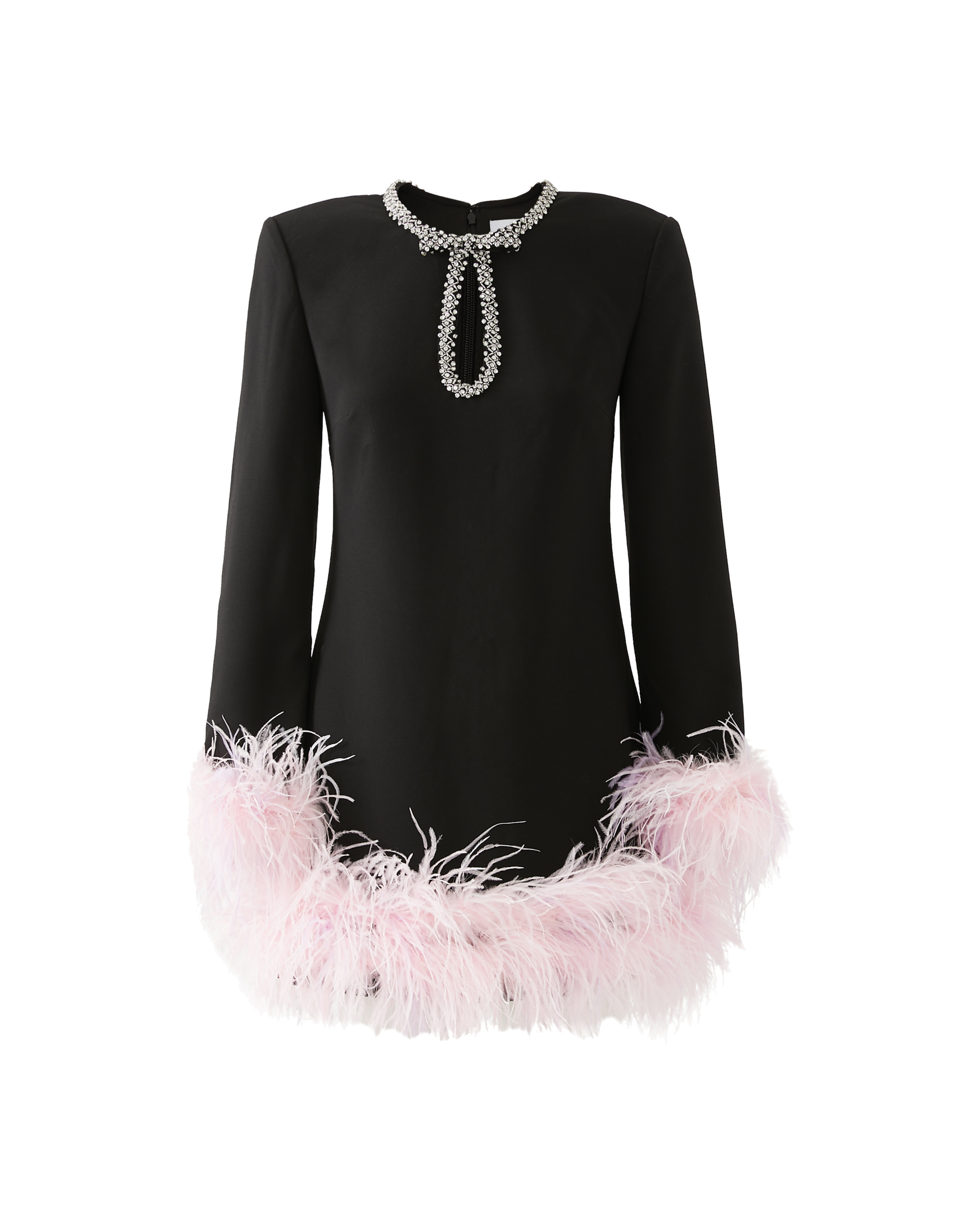 Feather-trimmed Mini Dress in Crepe - Endless - UAE Rental and Resale for Women's Fashion