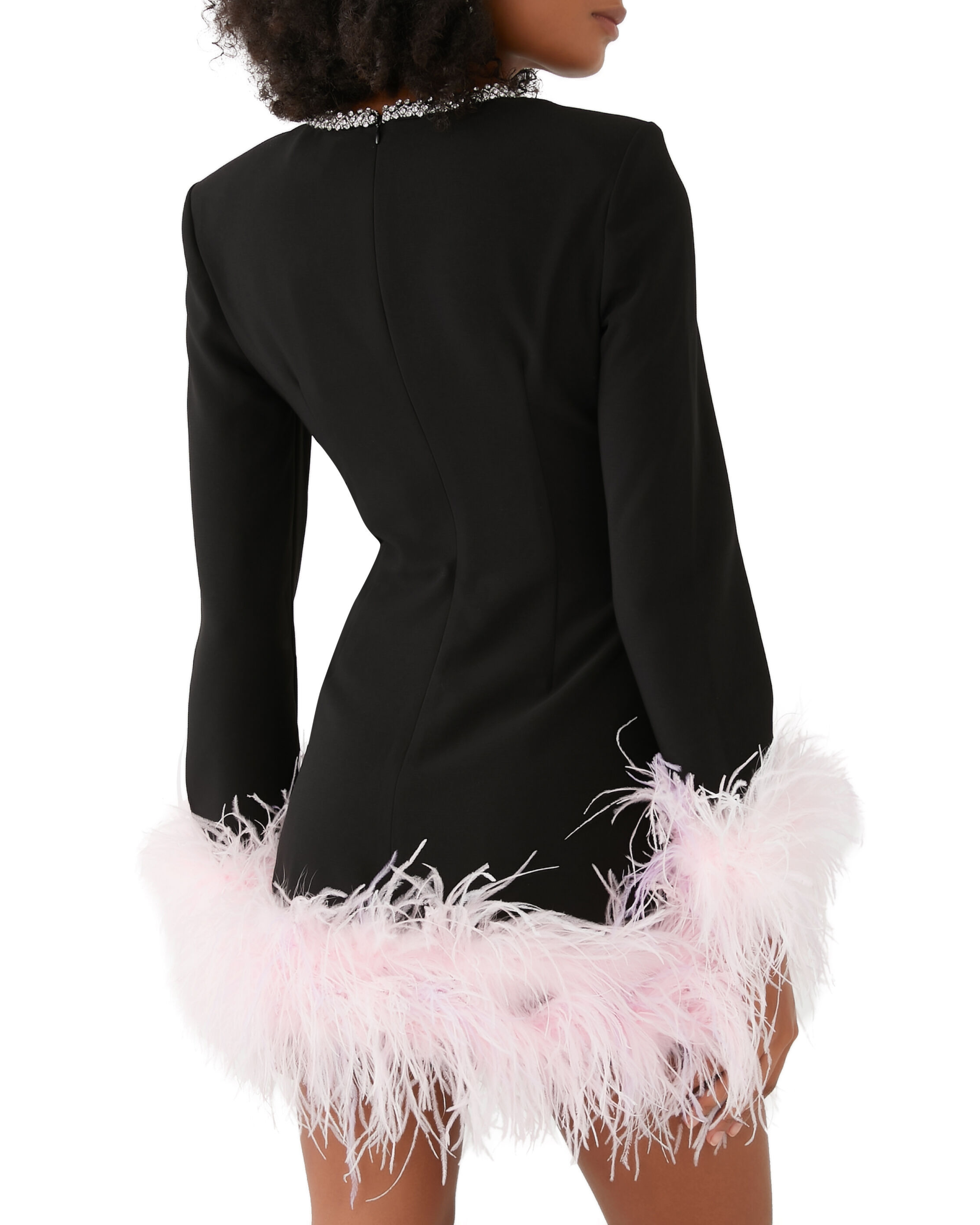 Feather-trimmed Mini Dress in Crepe - Endless - UAE Rental and Resale for Women's Fashion