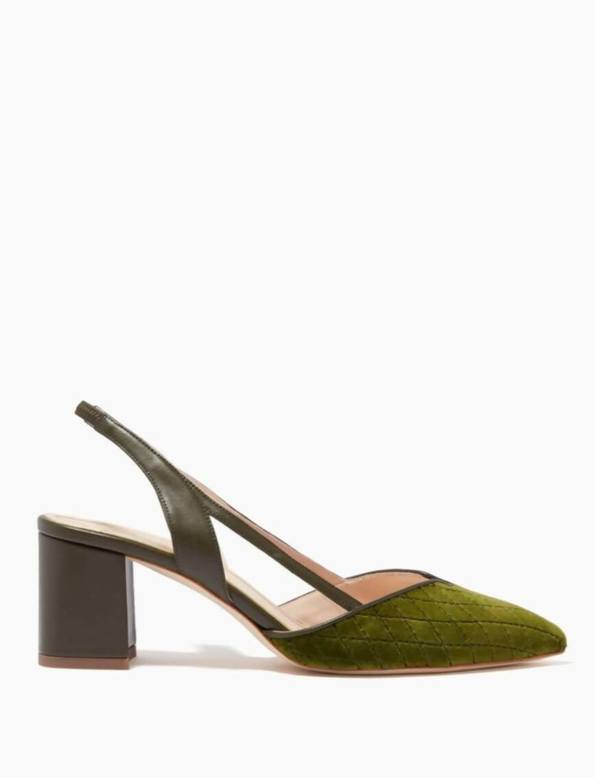 Fionda Green Velvet Slingback Sandals - Endless - UAE Rental and Resale for Women's Fashion