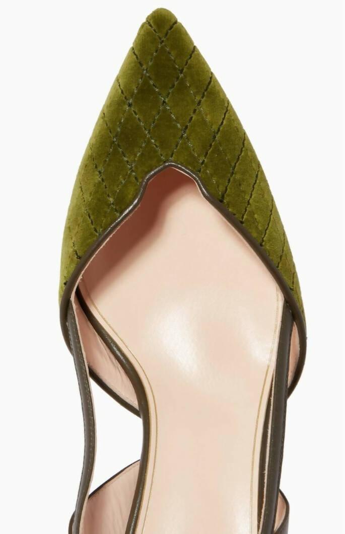 Fionda Green Velvet Slingback Sandals - Endless - UAE Rental and Resale for Women's Fashion