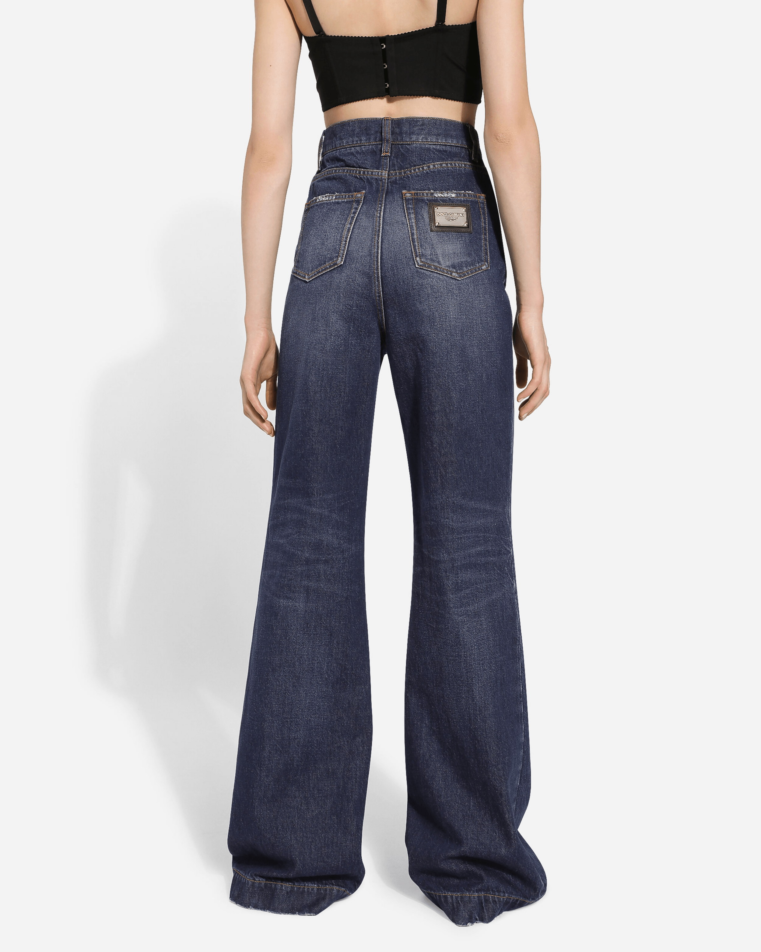 Flared Denim Jeans - Endless - UAE Rental and Resale for Women's Fashion