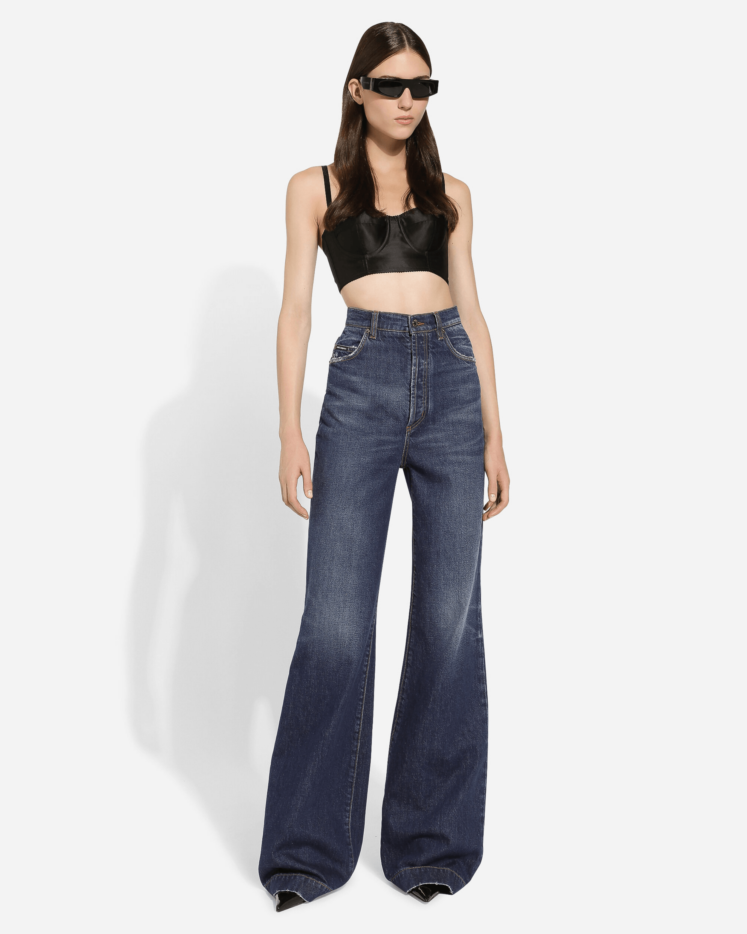 Flared Denim Jeans - Endless - UAE Rental and Resale for Women's Fashion