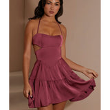 Fleur Halter Neck Cut Out Mini Dress - Endless - UAE Rental and Resale for Women's Fashion