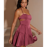 Fleur Halter Neck Cut Out Mini Dress - Endless - UAE Rental and Resale for Women's Fashion
