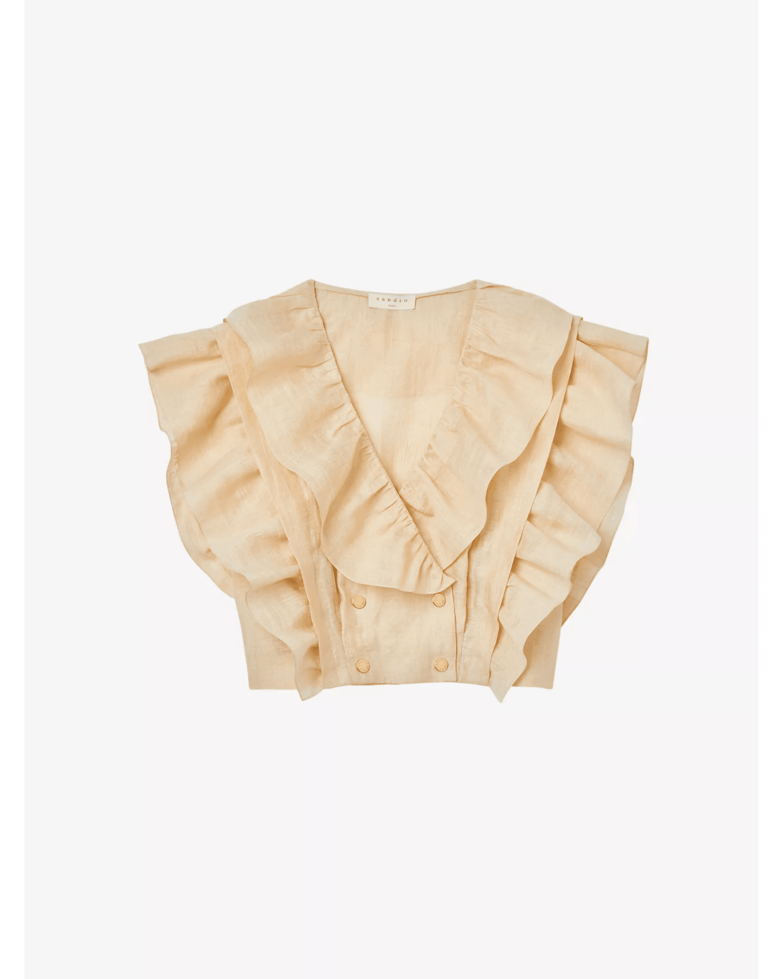 Folie Ruffled Linen-Blend Top - Endless - UAE Rental and Resale for Women's Fashion