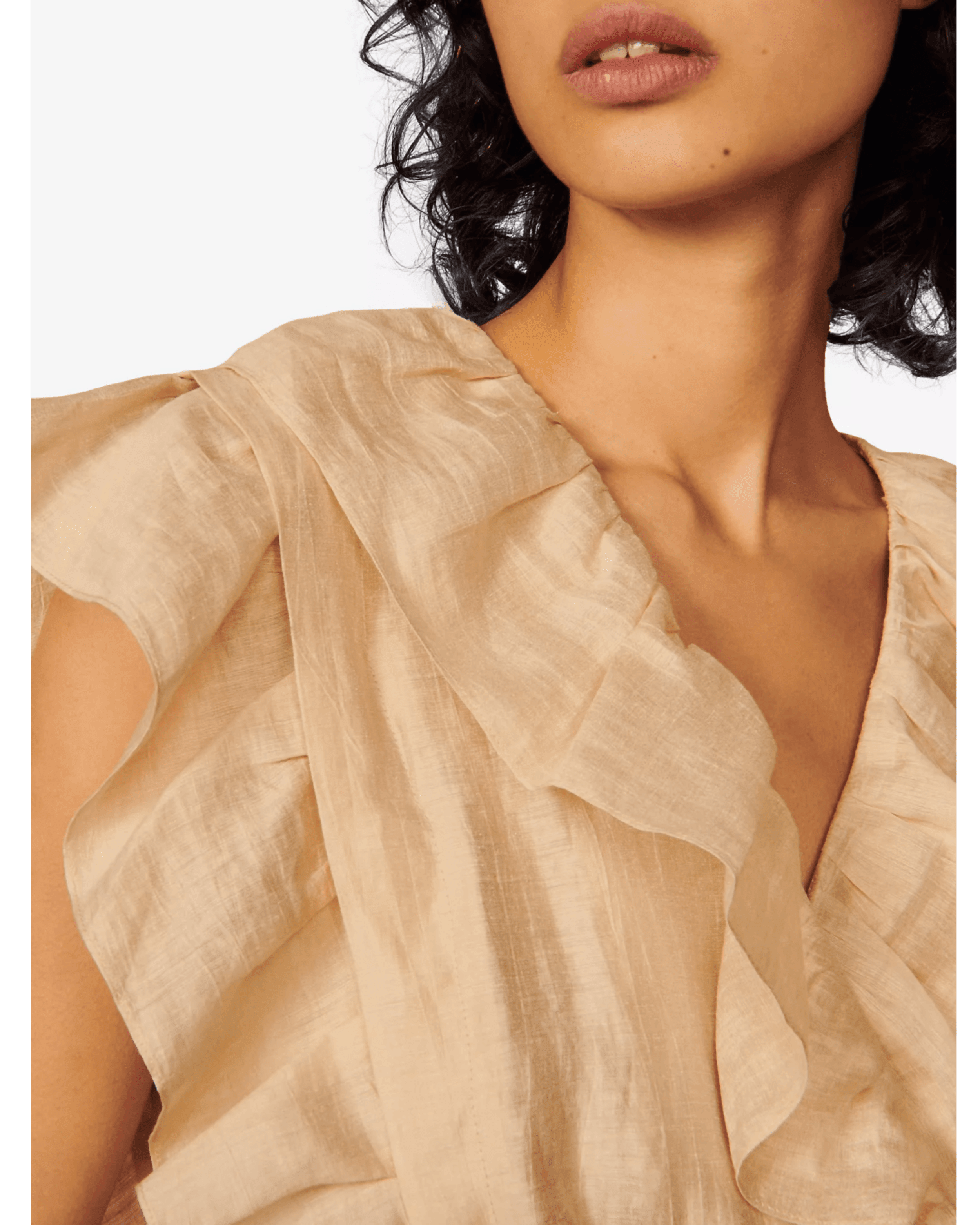 Folie Ruffled Linen-Blend Top - Endless - UAE Rental and Resale for Women's Fashion