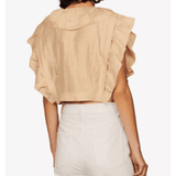 Folie Ruffled Linen-Blend Top - Endless - UAE Rental and Resale for Women's Fashion