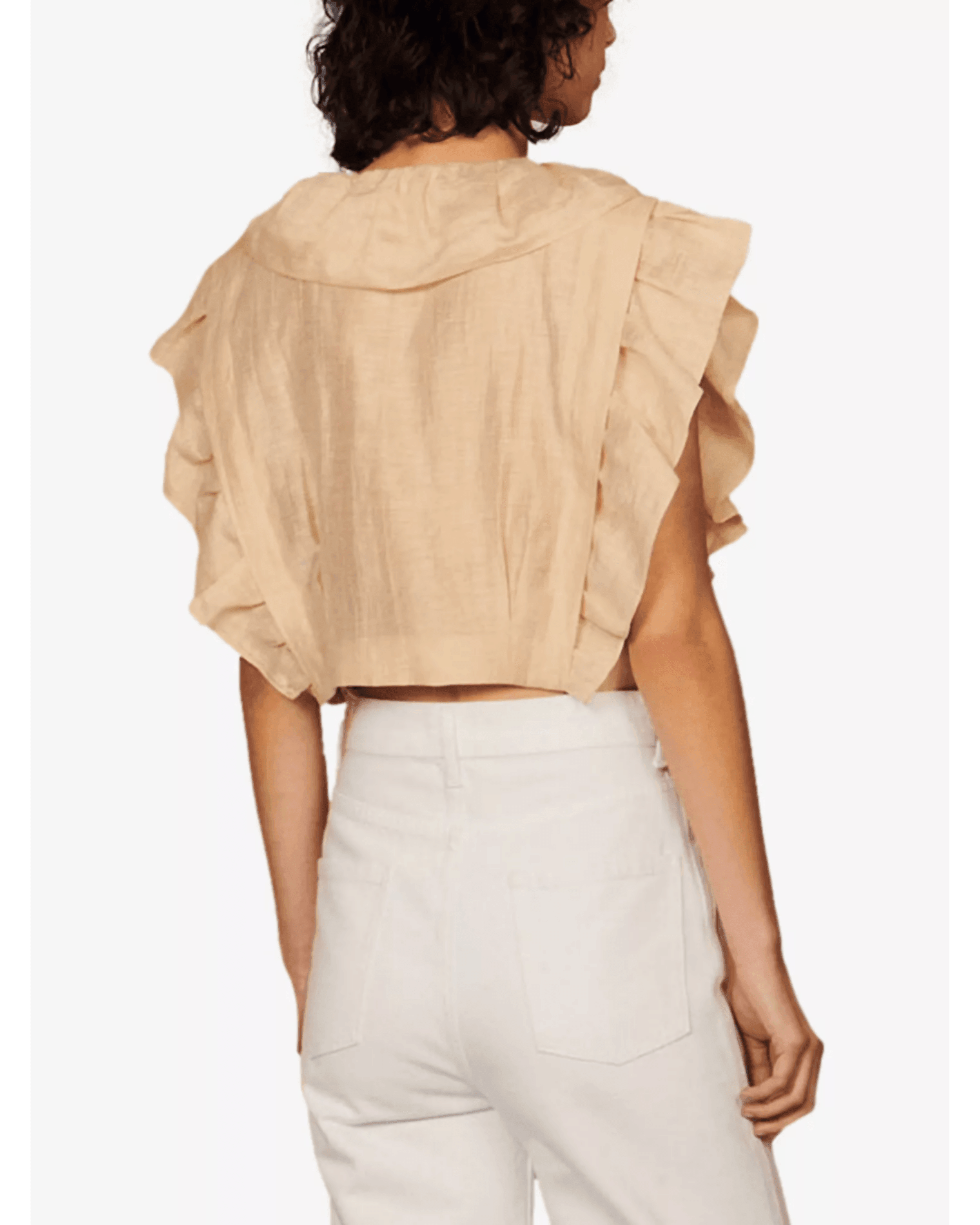 Folie Ruffled Linen-Blend Top - Endless - UAE Rental and Resale for Women's Fashion