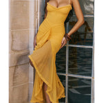 Gabbi Apricot Ruffled Front Gown - Endless - UAE Rental and Resale for Women's Fashion
