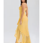 Gabbi Apricot Ruffled Front Gown - Endless - UAE Rental and Resale for Women's Fashion