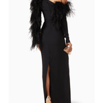 Garbo Feather-trim Maxi Dress - Endless - UAE Rental and Resale for Women's Fashion