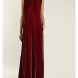 Gathered-neck Velvet Dress - Endless - UAE Rental and Resale for Women's Fashion