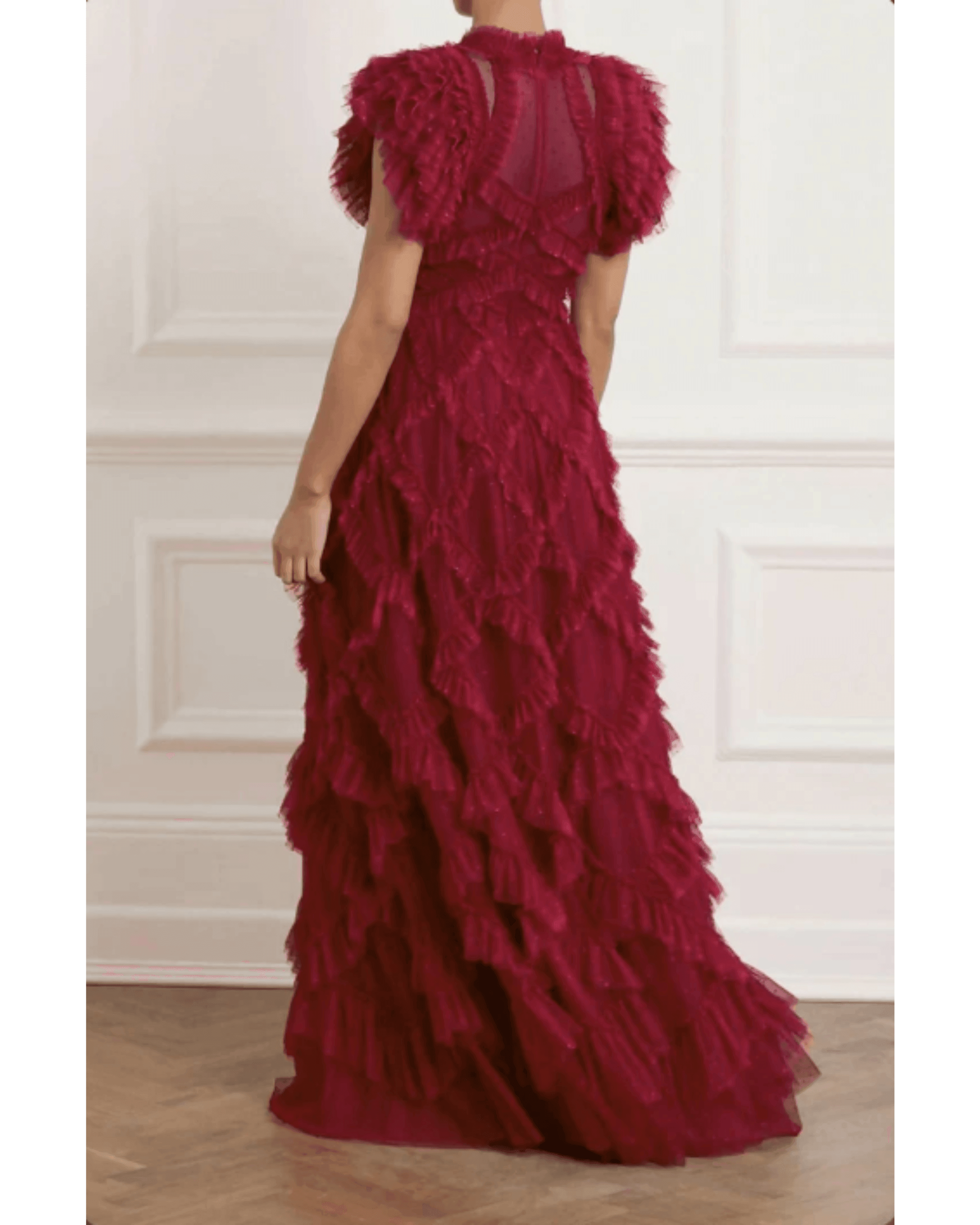 Genevieve Ruffle Gown Dress - Endless - UAE Rental and Resale for Women's Fashion