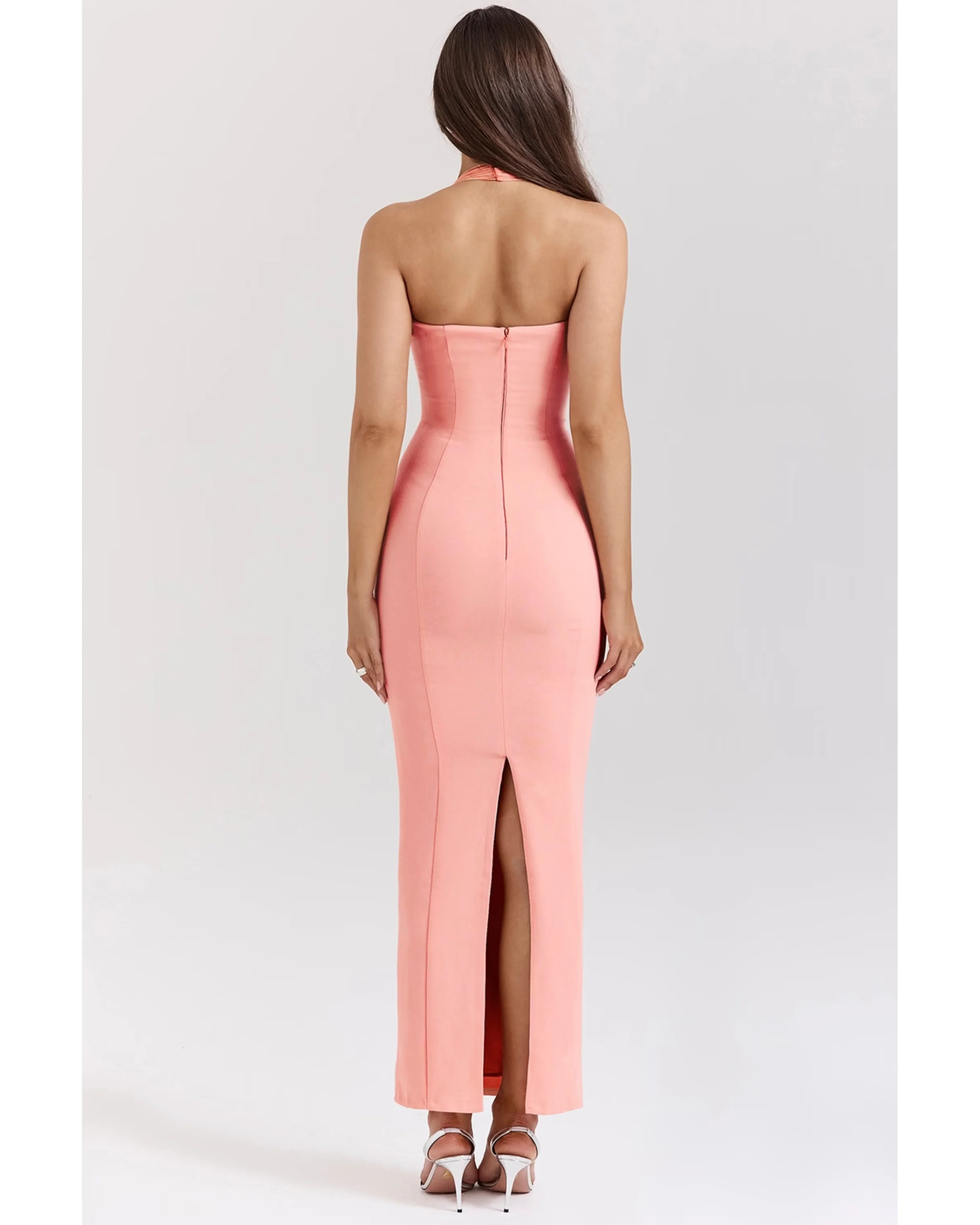 Gianina Sorbet Crepe Halter Maxi Dress - Endless - UAE Rental and Resale for Women's Fashion