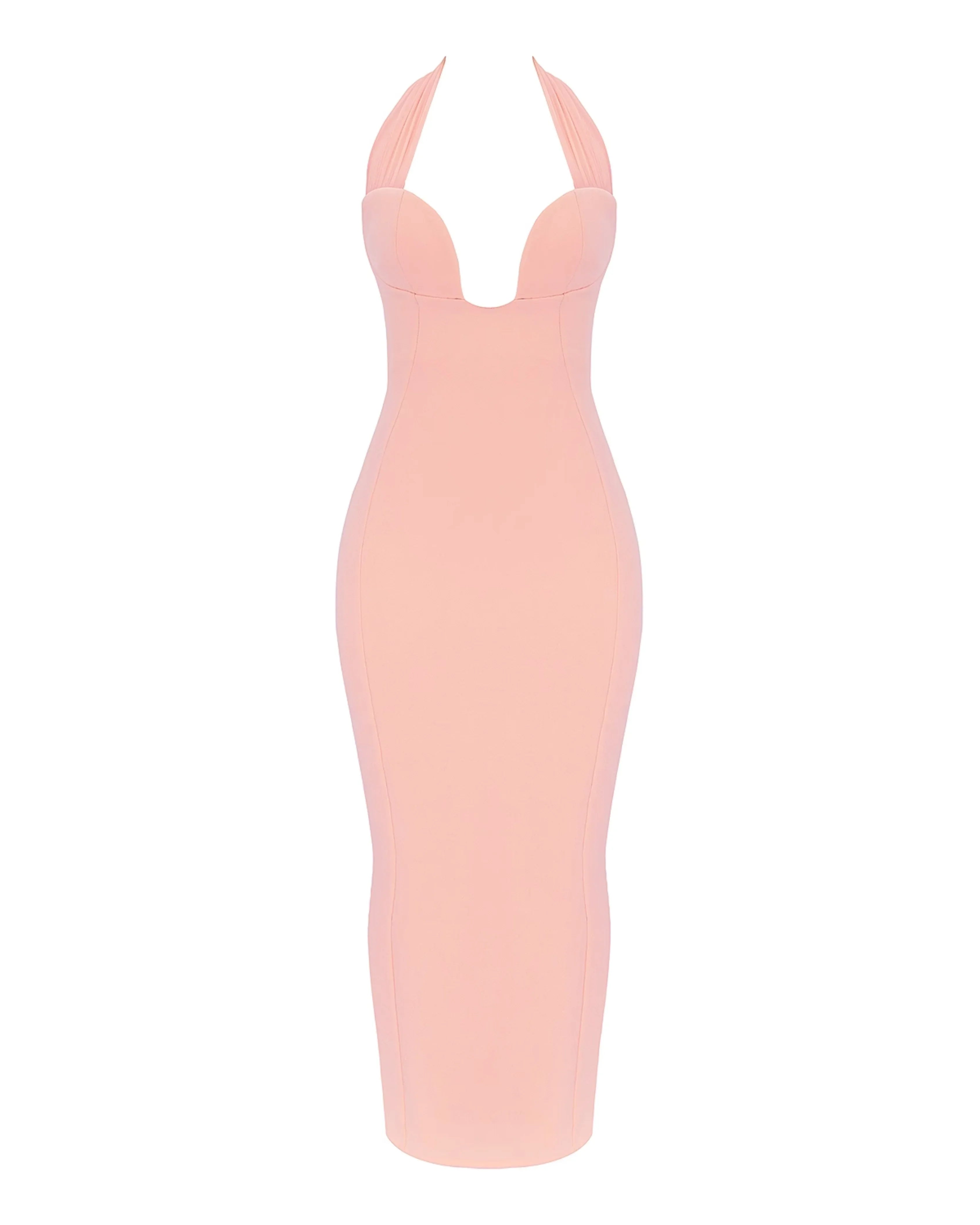 Gianina Sorbet Crepe Halter Maxi Dress - Endless - UAE Rental and Resale for Women's Fashion