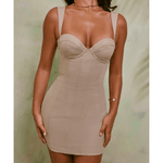 Giovana Lace Up Back Linen Mini Dress - Endless - UAE Rental and Resale for Women's Fashion