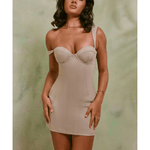 Giovana Lace Up Back Linen Mini Dress - Endless - UAE Rental and Resale for Women's Fashion