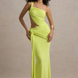 Giovanna Lime Green Asymmetric Maxi Dress With Wrap Skirt - Endless - UAE Rental and Resale for Women's Fashion