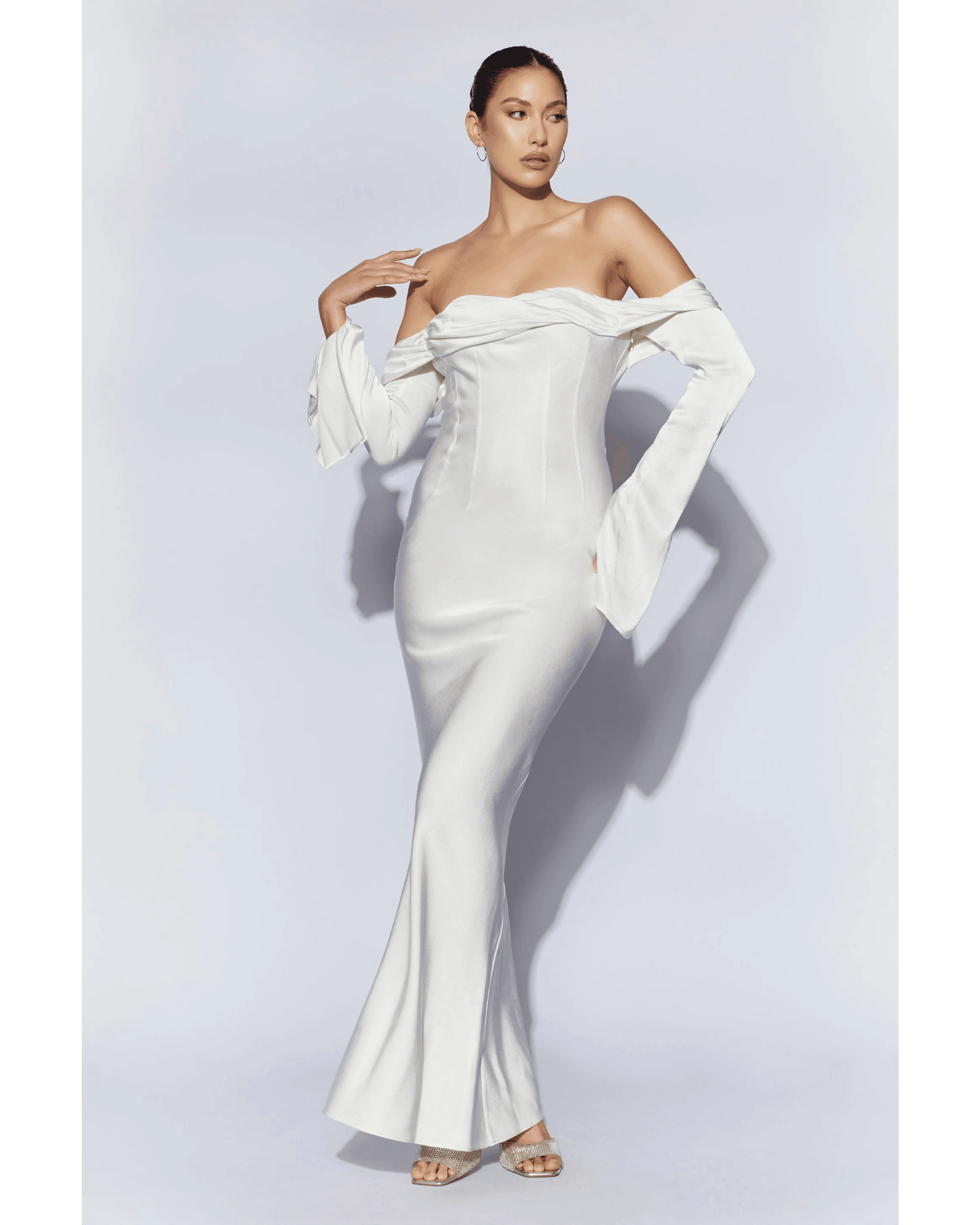 Giselle Off Shoulder Cowl Neck Maxi Dress - Endless - UAE Rental and Resale for Women's Fashion