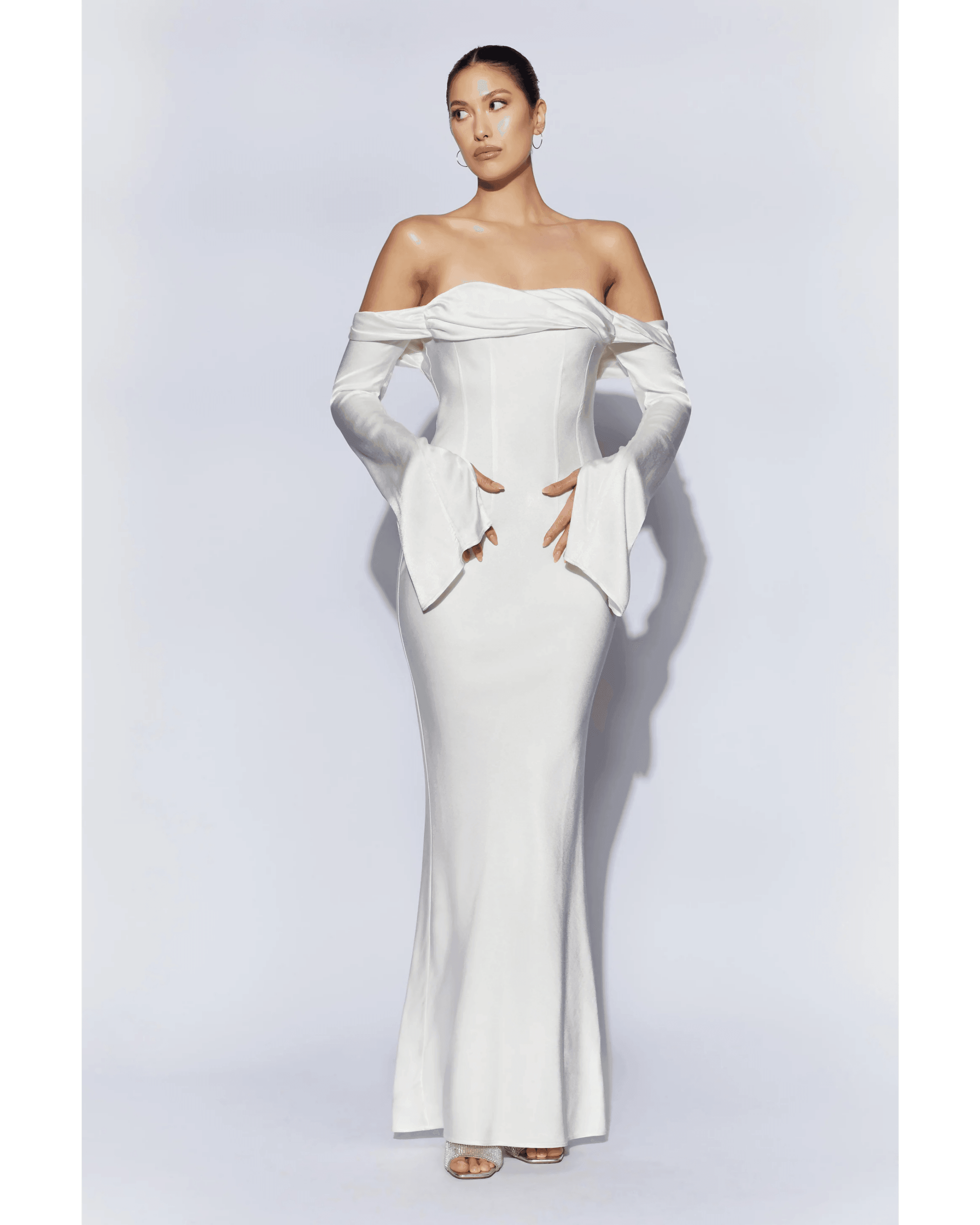 Giselle Off Shoulder Cowl Neck Maxi Dress - Endless - UAE Rental and Resale for Women's Fashion