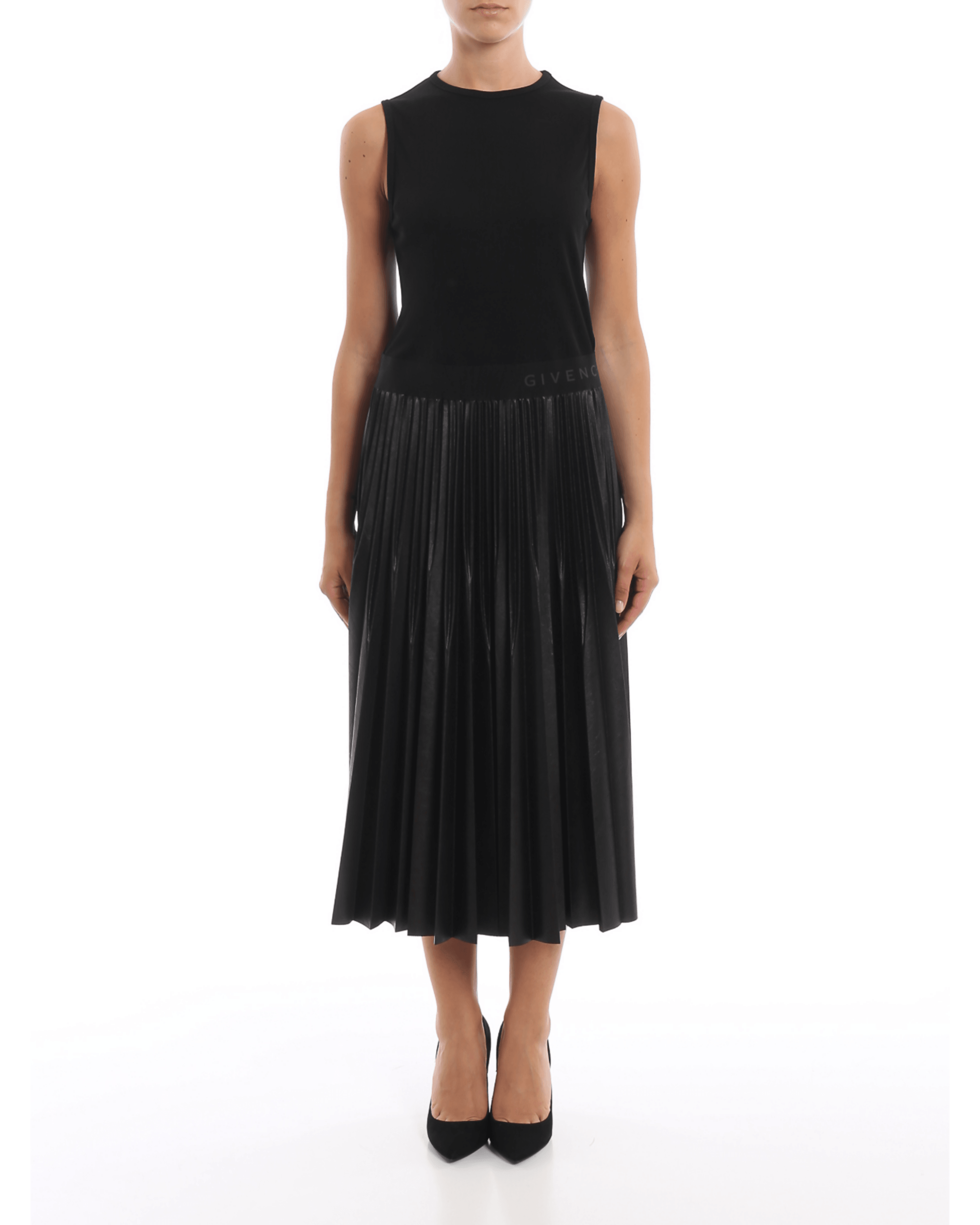 Givenchy Black Jersey Pleated Midi Dress Endless Givenchy Black Jersey Pleated Midi Dress Endless