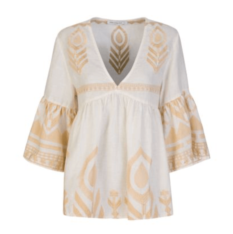 Gold Embroidered Blouse Top - Endless - UAE Rental and Resale for Women's Fashion